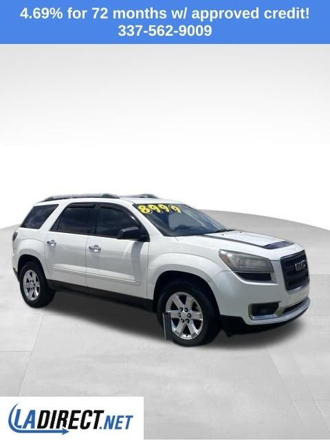 2015 GMC Acadia SLE in Summit White — front three-quarter view