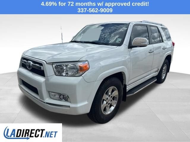 2012 Toyota 4Runner SR5 in Blizzard Pearl — front three-quarter view